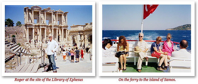 Roger at the Libray of Ephesus Roger on the Ferry to Samos