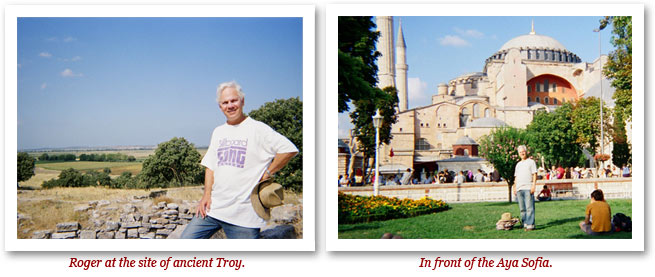 Roger at the site of ancient Troy, Roger in front of the Aya Sofia